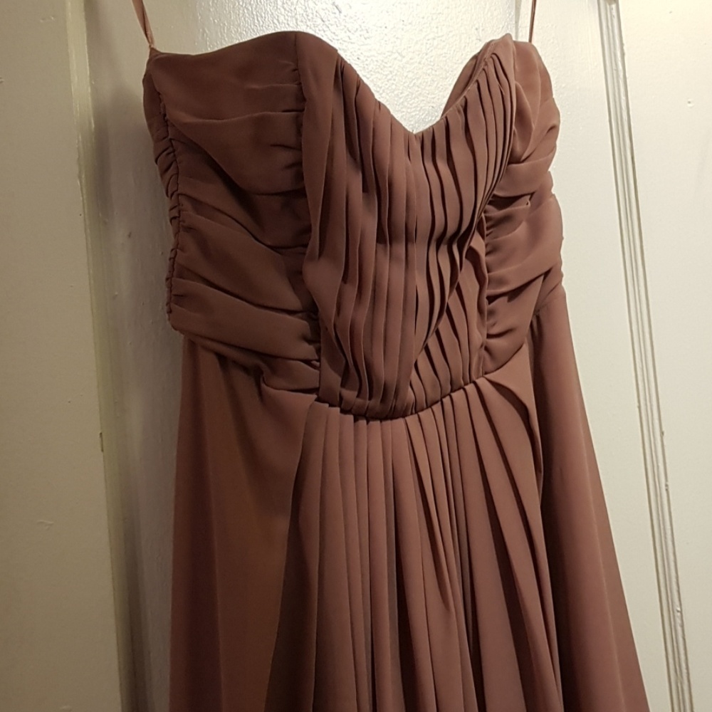 Gown floor length dusty rose color
